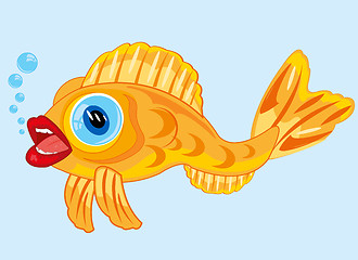 Image showing Vector illustration of beautiful decorative fish in water