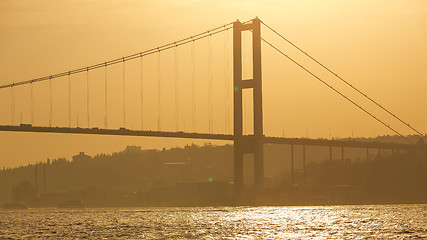 Image showing The Bosphorus Bridge connecting Europe and Asia.