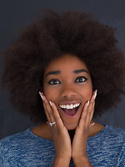 Image showing portrait of a beautiful friendly African American woman