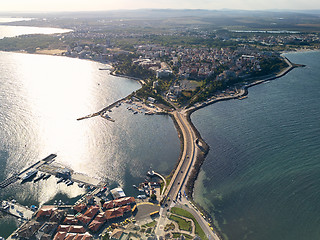 Image showing General aerial view of Nessebar, ancient city on the Black Sea coast of Bulgaria