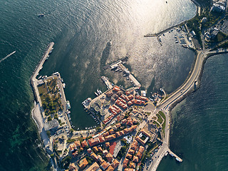 Image showing General aerial view of Nessebar, ancient city on the Black Sea coast of Bulgaria