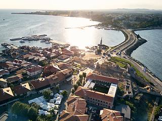 Image showing Aerial view of old Nessebar, ancient city on the Black Sea coast of Bulgaria