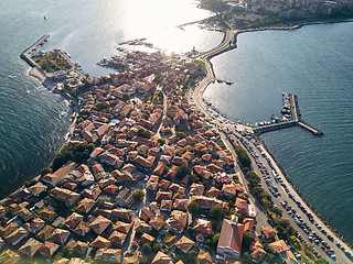 Image showing General aerial view of Nessebar, ancient city on the Black Sea coast of Bulgaria