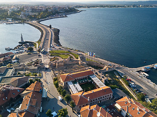 Image showing Aerial view of old Nessebar, ancient city on the Black Sea coast of Bulgaria