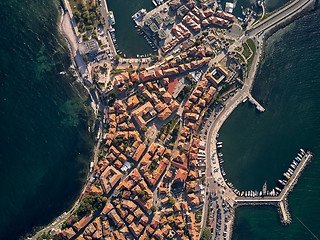 Image showing General aerial view of Nessebar, ancient city on the Black Sea coast of Bulgaria