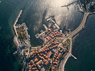 Image showing General aerial view of Nessebar, ancient city on the Black Sea coast of Bulgaria