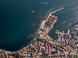 Image showing General aerial view of Nessebar, ancient city on the Black Sea coast of Bulgaria