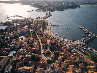 Image showing General aerial view of Nessebar, ancient city on the Black Sea coast of Bulgaria