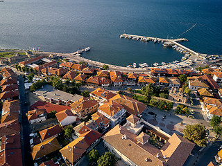 Image showing Aerial view of old Nessebar ancient city on the Black Sea coast of Bulgaria