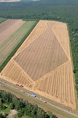 Image showing Aerial View: Golden Wheat field