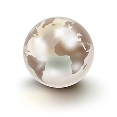 Image showing Precious Earth like a white pearl over white