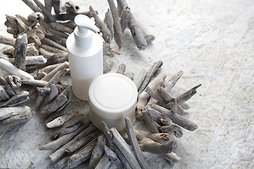 Image showing Moisturizing cosmetics, dry skin care
