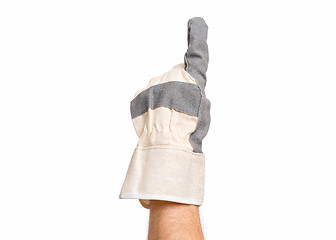 Image showing Male hand wearing working glove