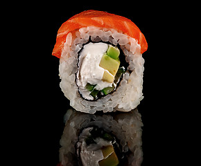 Image showing Single sushi roll Philadelphia