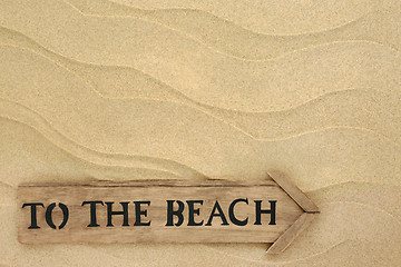 Image showing To the Beach Sign