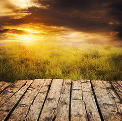 Image showing Rustic Table in the Field