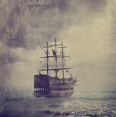 Image showing Old Pirate Ship