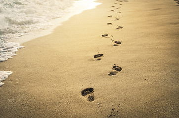 Image showing Footprints in the sand