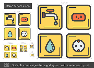 Image showing Camp services line icon.