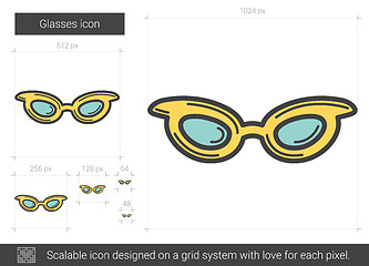 Image showing Glasses line icon.