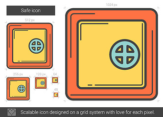 Image showing Safe line icon.