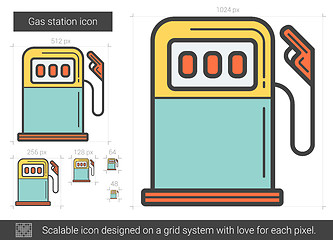 Image showing Gas station line icon.