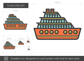 Image showing Cruise ship line icon.