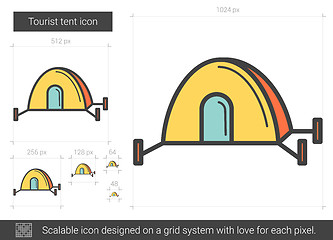 Image showing Tourist tent line icon.