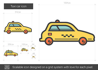 Image showing Taxi car line icon.