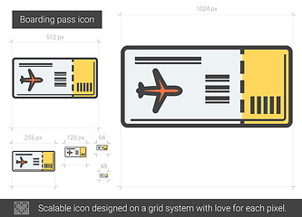 Image showing Boarding pass line icon.