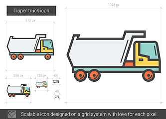 Image showing Tipper truck line icon.