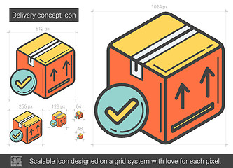 Image showing Delivery concept line icon.