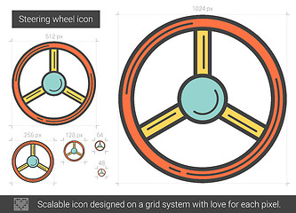 Image showing Steering wheel line icon.