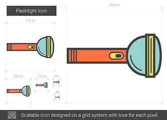 Image showing Flashlight line icon.