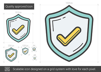 Image showing Quality approved line icon.