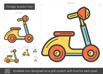 Image showing Vintage scooter line icon.