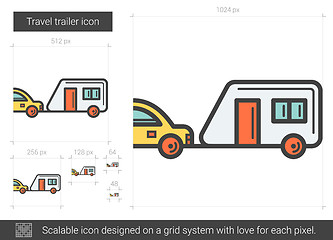 Image showing Travel trailer line icon.