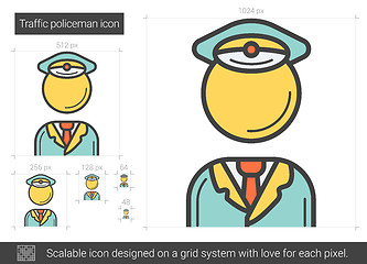 Image showing Traffic policeman line icon.