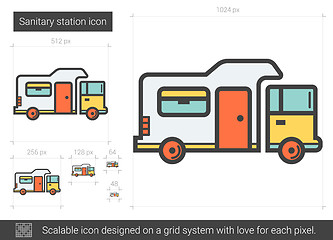 Image showing Sanitary station line icon.