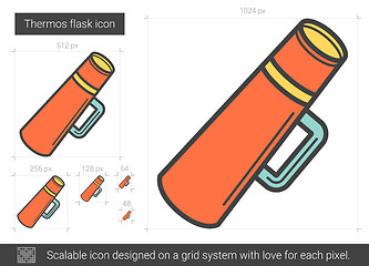 Image showing Thermos flask line icon.