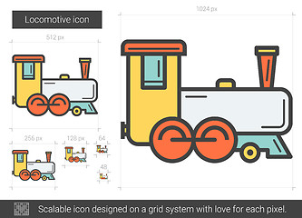Image showing Locomotive line icon.
