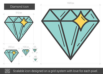 Image showing Diamond line icon.