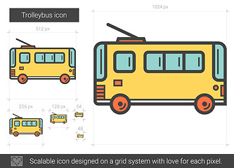 Image showing Trolleybus line icon.