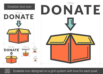 Image showing Donation box line icon.