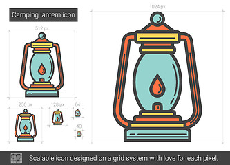 Image showing Camping lantern line icon.