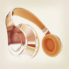 Image showing Best headphone icon. 3d illustration. Vintage style