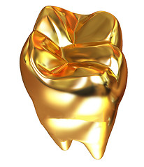 Image showing Gold tooth. 3d illustration