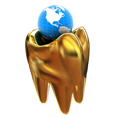 Image showing Tooth and Earth. 3d illustration