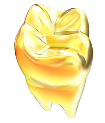 Image showing Gold tooth. 3d illustration