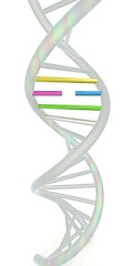 Image showing DNA structure model on white. 3d illustration